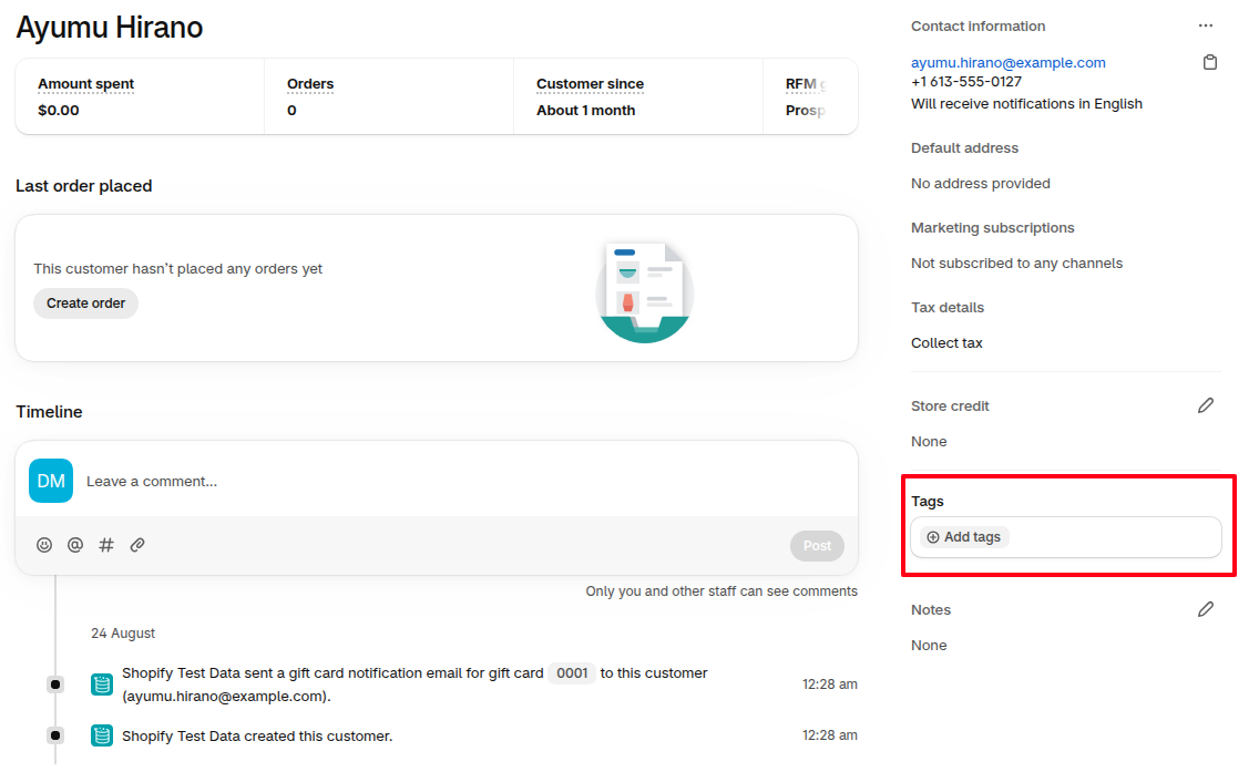 Locate Tags Section