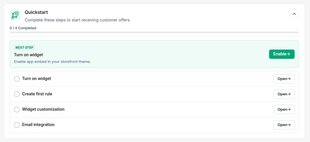 Dashboard Checklist
