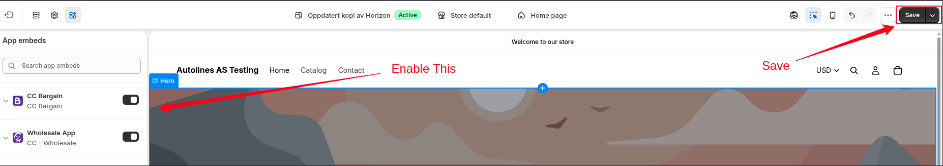 Theme Editor App Embed Toggle