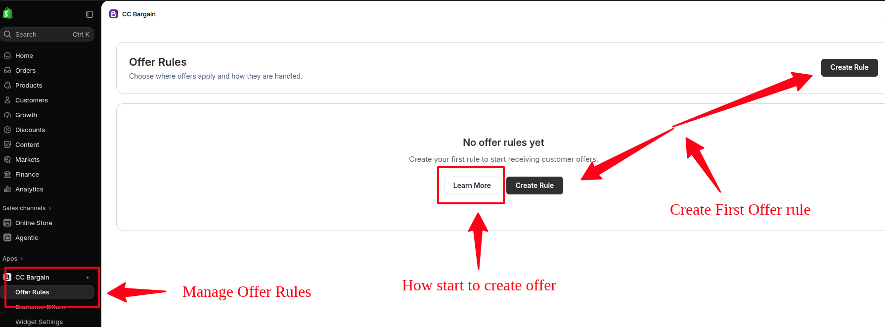Manage Offer