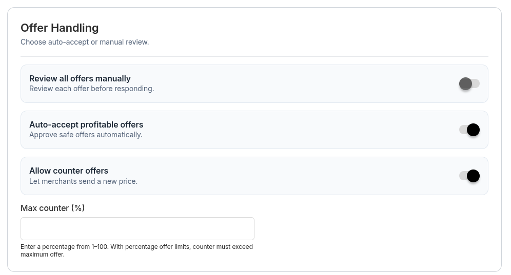 Offer Handling