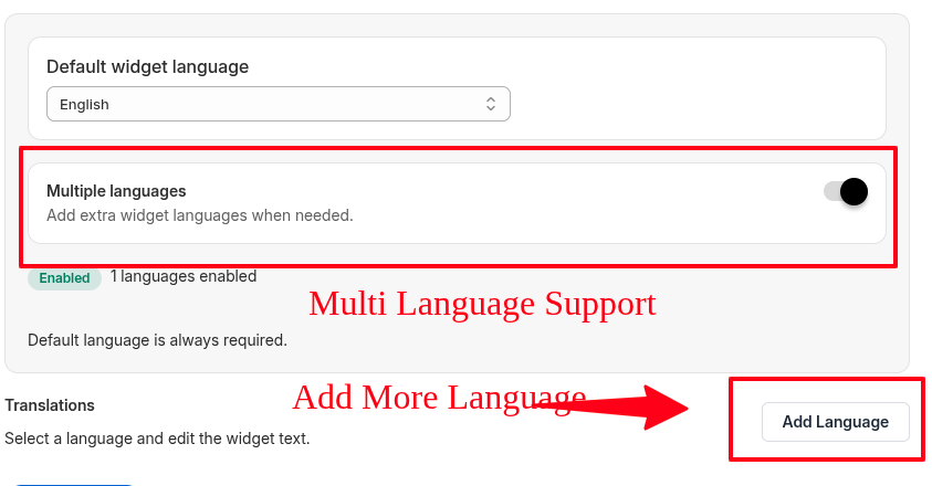 Multi Language Selection